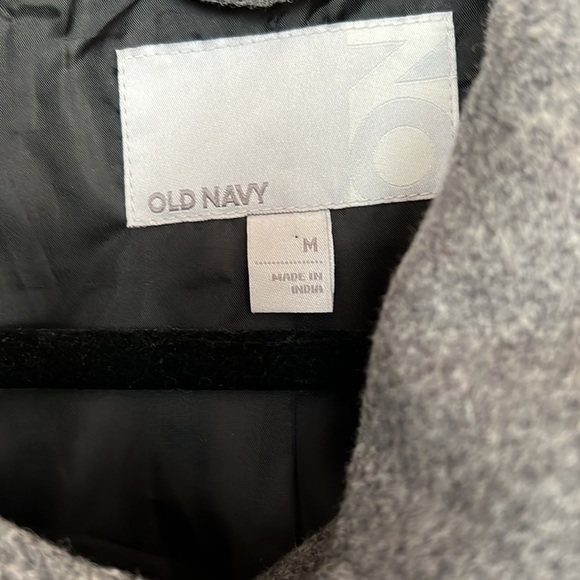 OLD NAVY Charcoal Gray Double-Breasted Cropped Blazer, Size Medium, GUC. - Picture 3 of 8